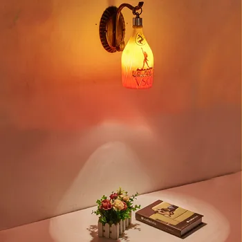 Творчески Скандинавски, американски кънтри бутилка вино, с монтиран на стената лампа занаят европейската идентичност кафе бар гореща пот магазин карта седалка лампа