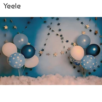 Yeele Baby Birthday Party Новородено Балон Облак Звезда Фон За Фотография Фотографски Фонове, Декорации За Фото Студио