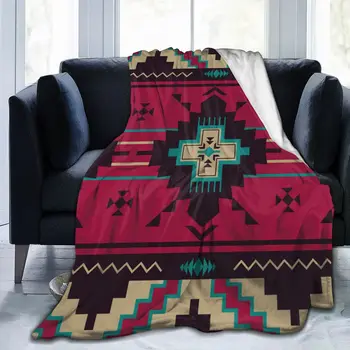 Уникално Одеало, за Семейството и Приятелите Ацтекский Етнически Модел Здрав Супер Мек и Удобен за Домашно ваучър за подарък Одеяла