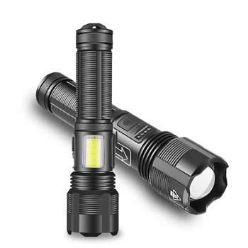 6 Степенна Мощен Led Фенерче XHP70 COB Факел Light Акумулаторна Тактически Фенер, Лампа за Аварийно Осветление