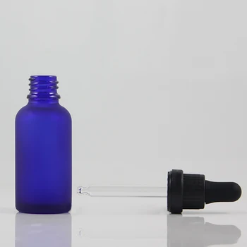 продажба на едро 1 унция матирана стъклен капкомер за парфюмерийни масла, стъклени флакони за етерични масла, бутилки за серум със защита срещу подправяне