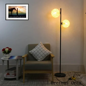 Американски ретро топка стъклен под лампа хол, кабинет, спалня за нощна лампа с модерен прост LED ротанговый топката под лампа