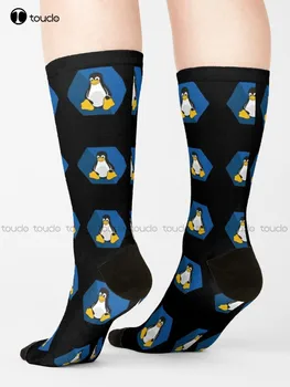 Linux Смокинг Чорапи Високи Чорапи Градинска Harajuku Персонализирани Потребителски Унисекс За Възрастни, Тийнейджъри На Младежки Чорапи 360 ° Цифрови Разпечатки Gd Хип-Хоп