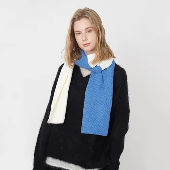 Есента и зимата 2022, американската външна търговия, нов текстурный два цвята вязаный женски шал splice, модерен, топъл с малко шал