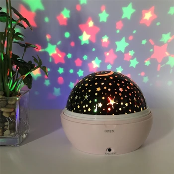 Нова LED Звездната Светлина мечта въртящи романтична Звезден Проектор, лампа USB Батерия Babysbreath Подаръци Декоративен лека нощ