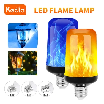 Kedia Led Крушки с Пламък 4 Режима на B22 E27 E26 Вечерни Led Лампи с Пламък Имитация на Огъня Лампи Атмосфера Градински Декор на Светлина