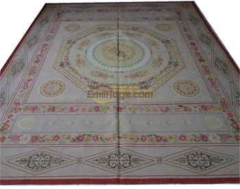 Чист вълнен килим, ръчно изработени френски килими aubusson 