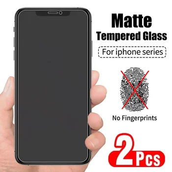 1-2 елемента screen protectors без пръстови отпечатъци за iPhone 11 12 13 Pro Max Мини Матирано Закалено стъкло за iPhone 7 8 6 Plus XR XS X Max