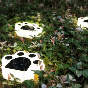 Външно Водонепроницаемое Украса на Градината Куче Котка Отпечатък от Лапа на Животното Светлини LED Слънчев Градински Лампа Пътека Морава Лампа Струнни Пътеки Светлина